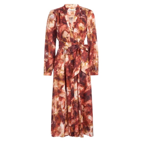Marie Oliver Lillian Midi Shirt Dress in Vineyard Print Size 2 - Picture 4 of 14